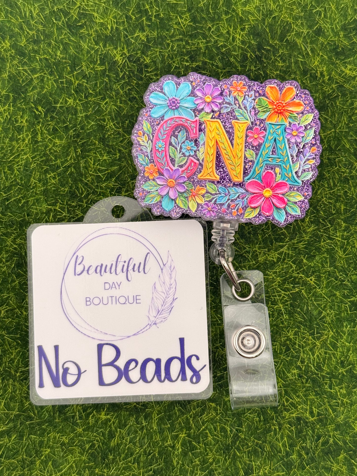 CNA Floral-Dark Purple Glitter