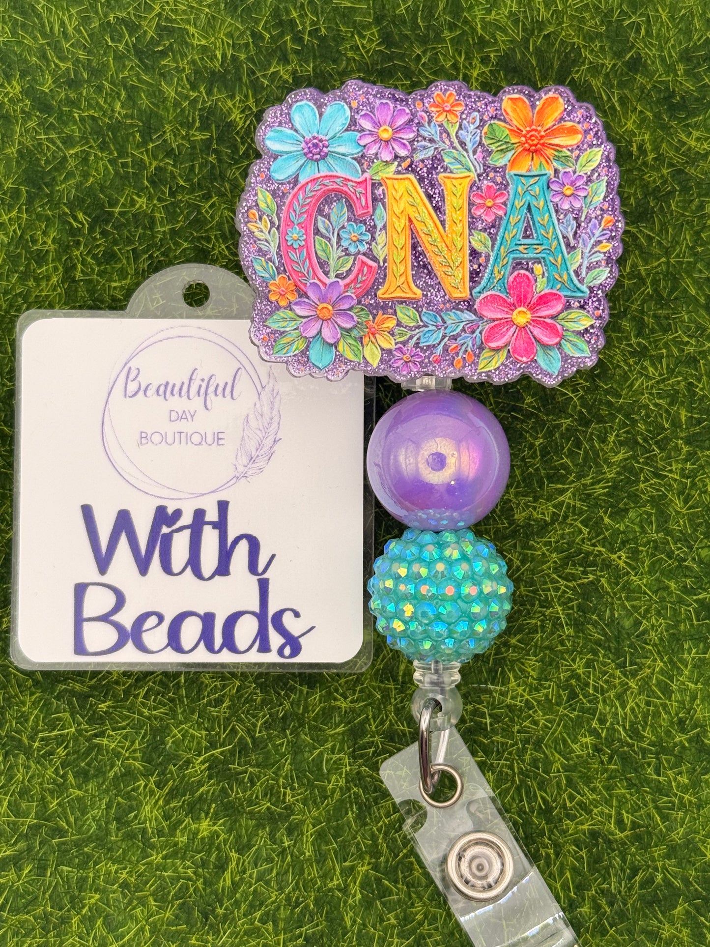 CNA Floral-Dark Purple Glitter