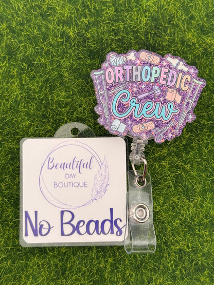 Orthopedic Crew-Purple Glitter