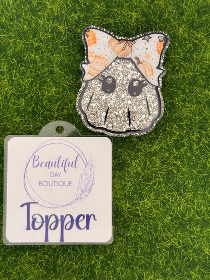 Ghost Bow-Pumpkin print