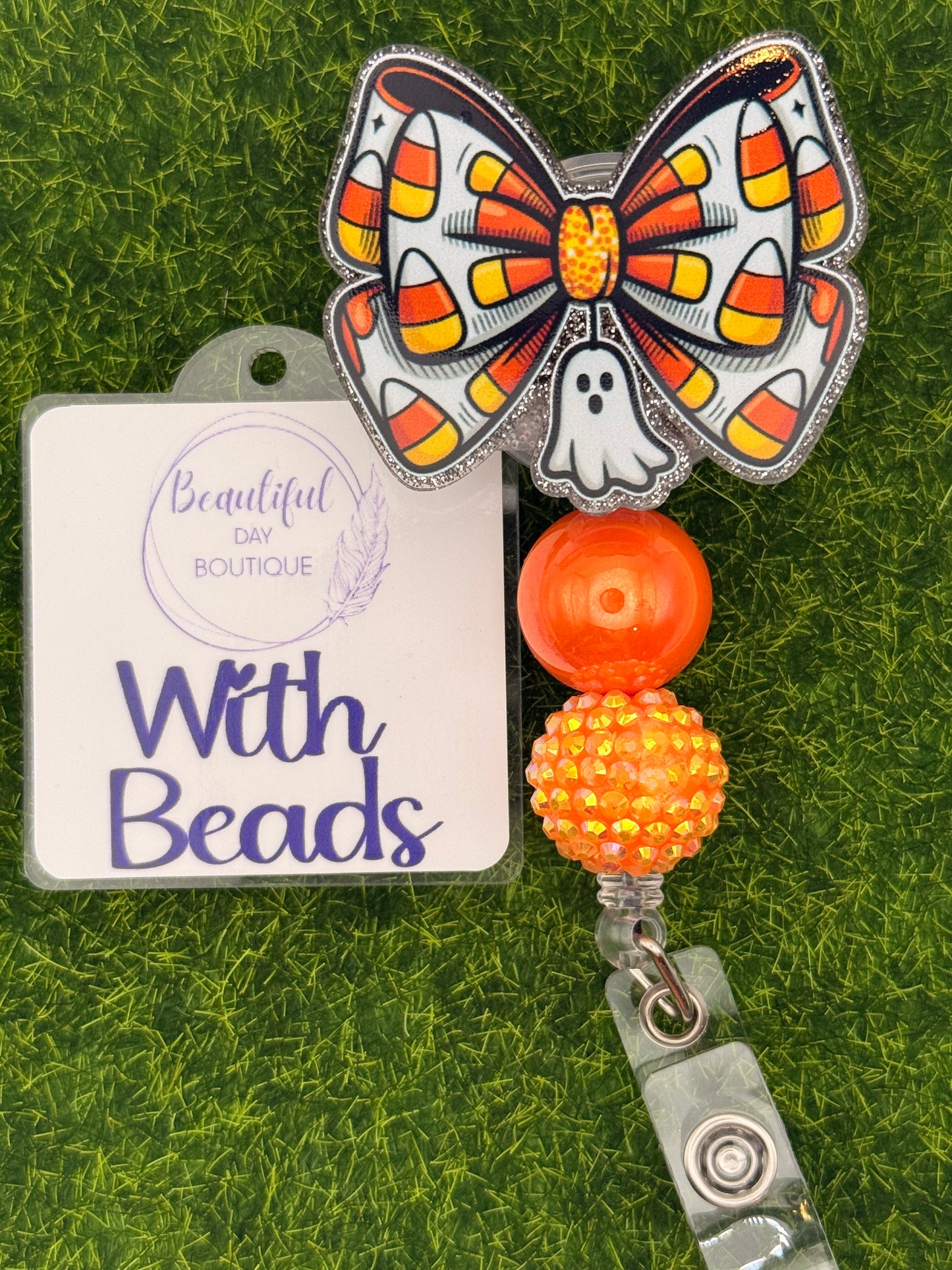 Candy Corn Bow-Ghost