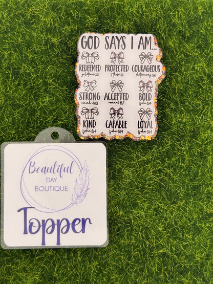God Says I am-Purple glitter