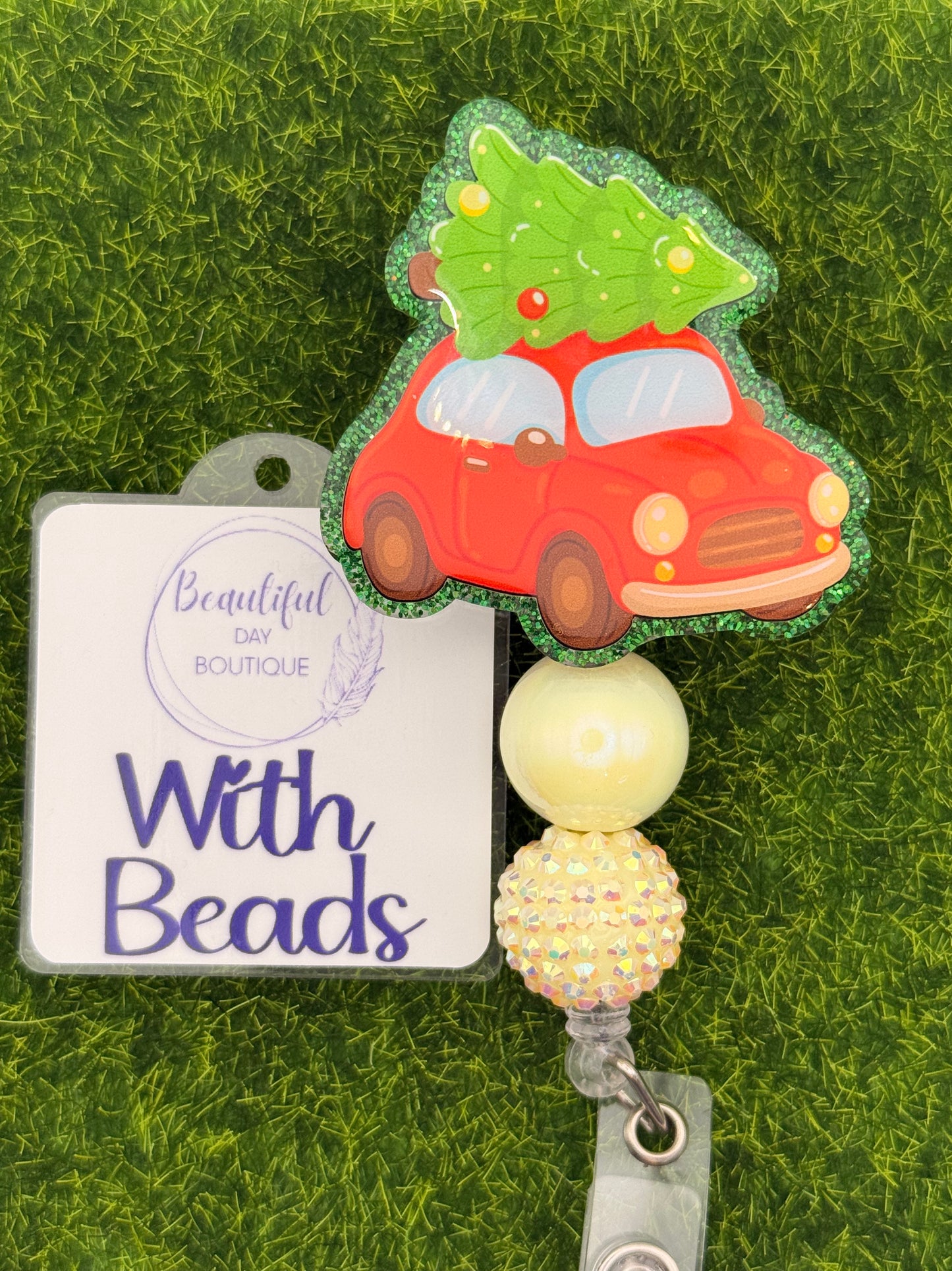 Car with christmas tree