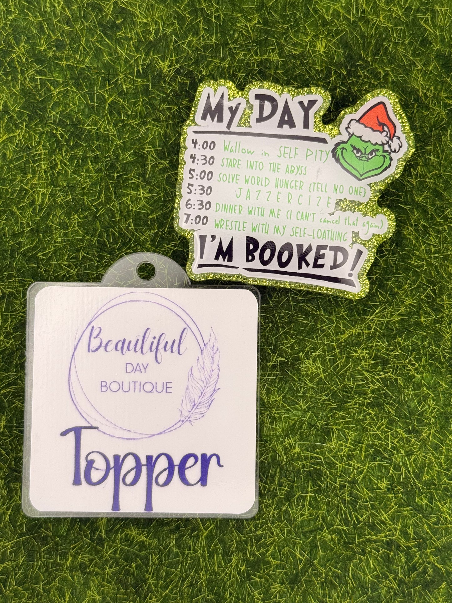 I'm booked-green glitter-Green guy