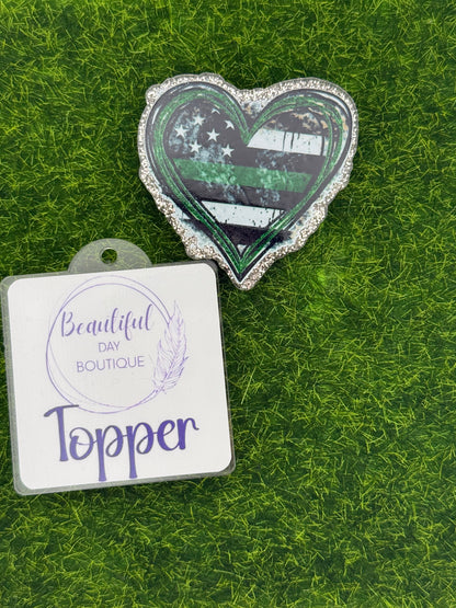 Frayed heart green line