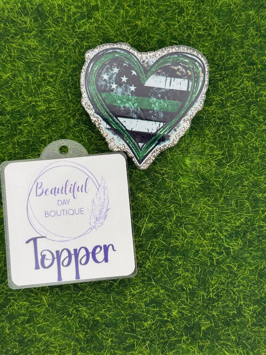 Frayed heart green line