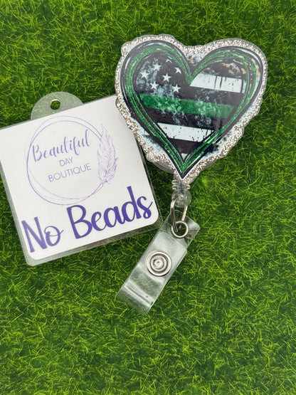 Frayed heart green line