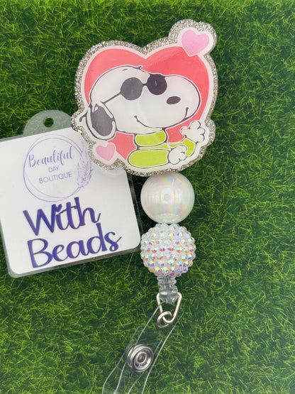 Beagle big red heart