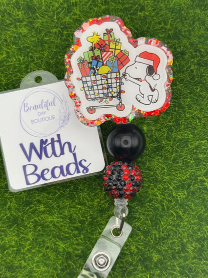 Beagle Christmas cart