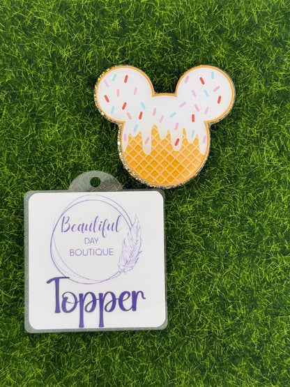 Mouse Ears Ice Cream-Pink Glitter