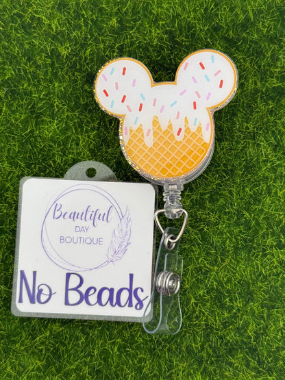 Mouse Ears Ice Cream-Pink Glitter