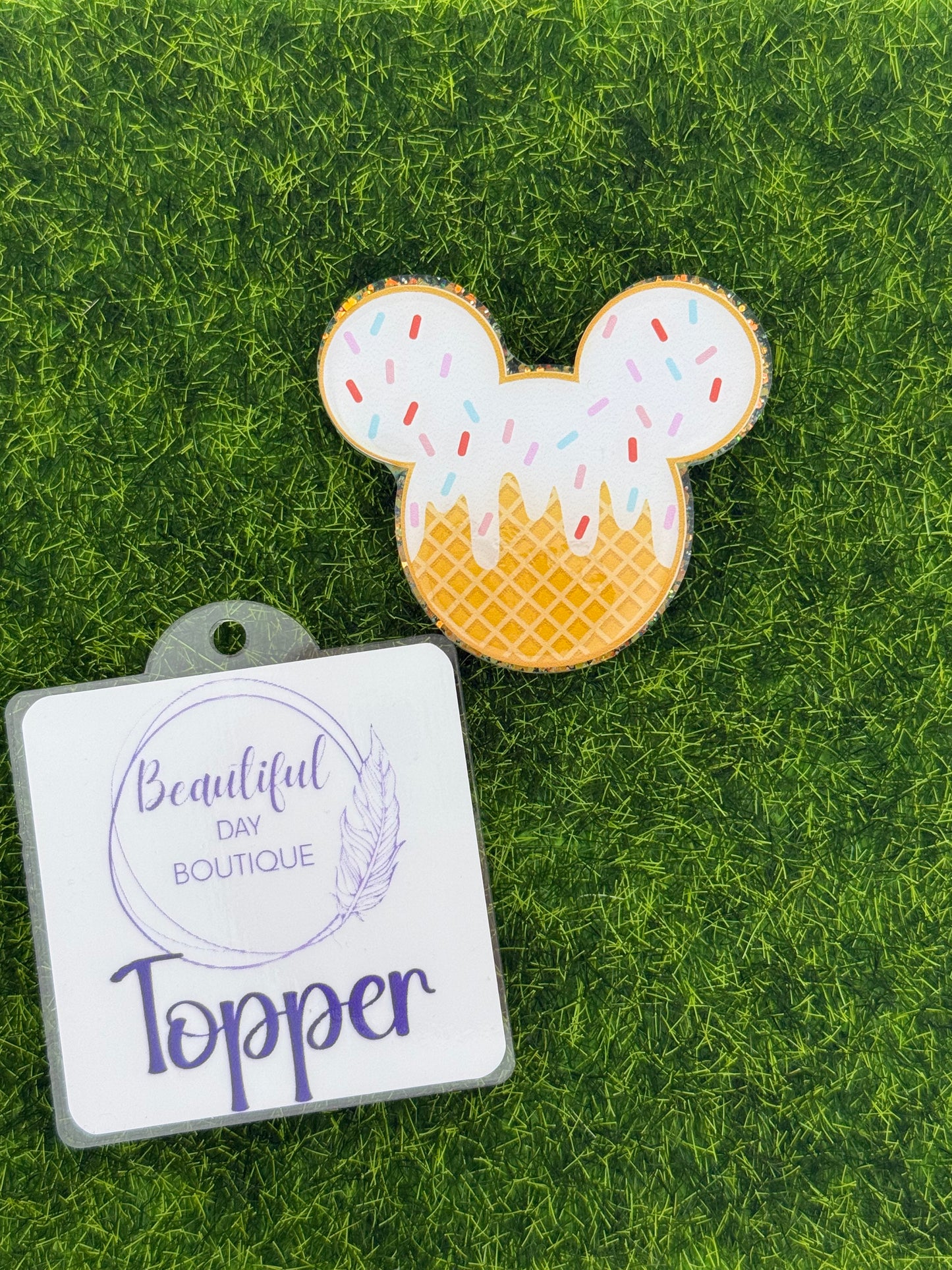 Mouse Ears Ice Cream blue glitter