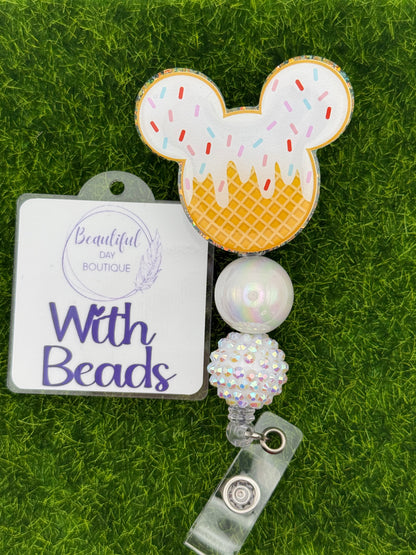 Mouse Ears Ice Cream blue glitter