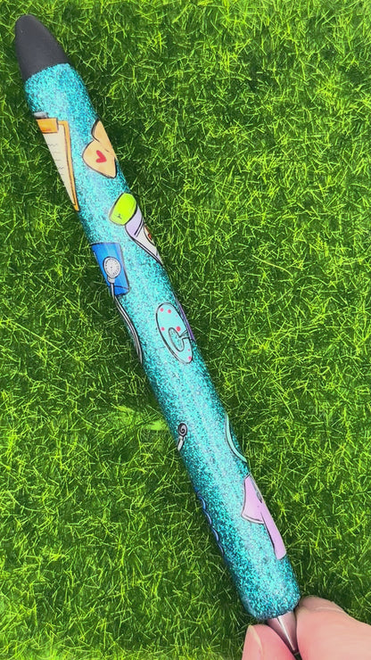 CMA Blue glitter inkjoy pen