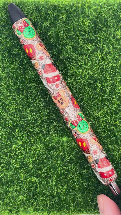 Mouse ears Christmas snacks on rose gold pen
