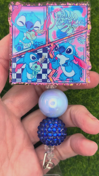 Blue Alien-quad pic pink/blue