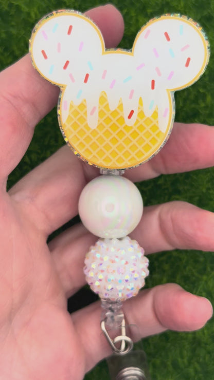 Mouse Ears Ice Cream blue glitter