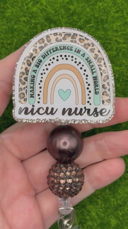 NICU Nurse leopard rainbow