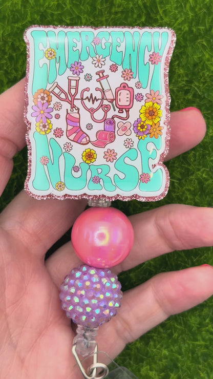 Emergency nurse-Teal and pink