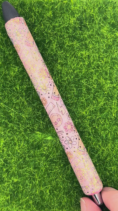 School pink glitter inkjoy pen