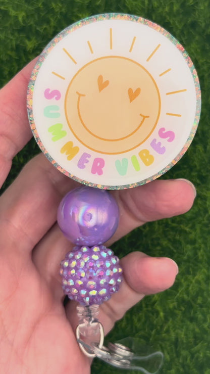 Summer vibes-circle blue glitter