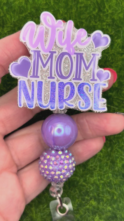 Wife mom nurse-purple