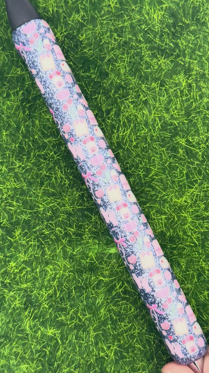 Pink medical on blue glitter pen