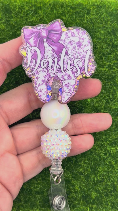 Dentist tooth purple