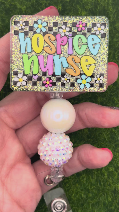 Hospice Nurse-retro daisies