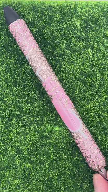 Nurse on rose gold pen