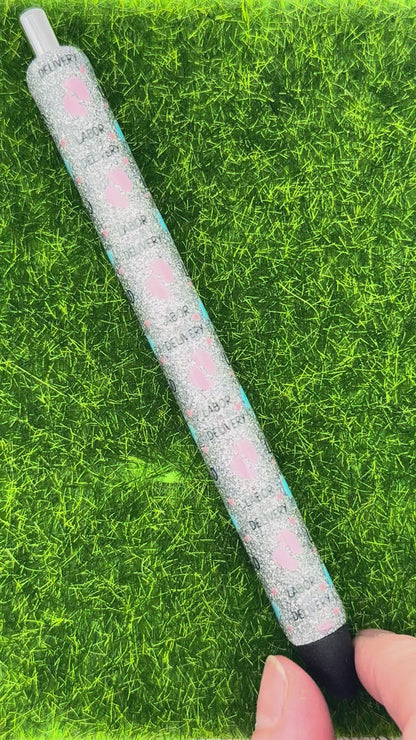 L&D on silver glitter-Inkjoy pen