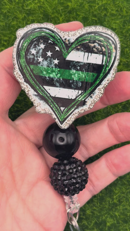 Frayed heart green line